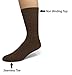 EMEM Apparel Men's Diabetic Circulatory Non-Binding Top Loose Top Casual Dress Crew Mid Calf Cotton Seamless Toe Hosiery Socks 5-Pack Brown 10-13