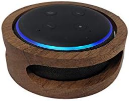 Little Stream Hand Made Solid Mahogany Hard Wood - 3rd Generation Amazon Echo Dot - Alexa, Holder and Cover with 3 Large Speaker Ports for 100% Crystal Clear Sound, Voice Recognition, and Protection