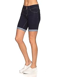 Calilogo Juniors Fashion Denim Jean Shorts elásticos para dama, tallas grandes y regulares