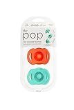 Doddle & Co. The Pop Pacifier, A Cleaner Baby Pacifier Made with 100% Medical Grade Silicone and Self Containing Protective Case, 2 Pack (Teal/Coral)