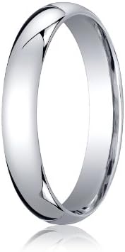 Mens Platinum, 4mm Slightly Domed Standard Comfort-Fit Ring (sz 10)