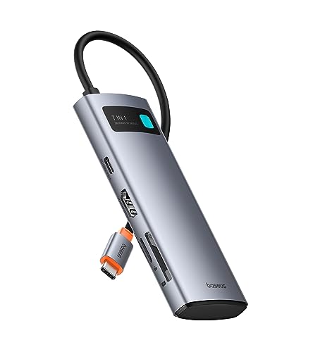 Hub USB C 7 en 1 Adaptador con HDMI 4K@60Hz, PD 100W, 3 USB-A 3.0 5Gbps, Lector de Tarjetas SD/TF, Docking Station para Portátil Compatible con Windows/Mac/iPad/Steam Deck/Rog Ally