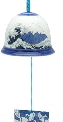 Kotobuki Japanese Clay Wind Chime,Arita Fuji-san Wave #485-353