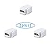 AVACON 2 Pack HDMI Keystone Jack Insert Female to Female Coupler Adapter (White)