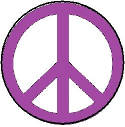 Purple Peace Sign 1.25" Pinback Button Badge / Pin - Hippie Symbol