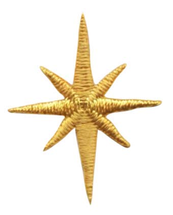 Large - Nativity Star - Yellow - Iron on Applique/Embroidered Patch