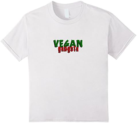 unisex-child Funny VEGAN GANGSTA Distressed T-Shirt M W Kids 5 COLORS 6 White