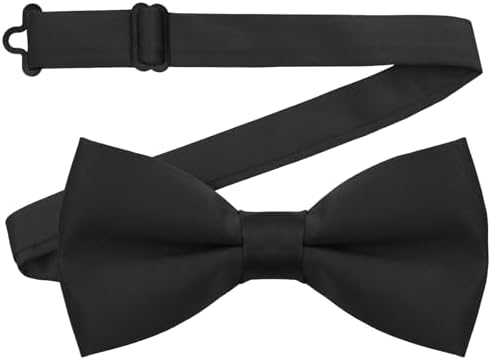 Knot Theory Black Batwing Bow Tie - Classic Satin Narrow Slim Bow
