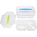 Bento Lunch Boxes With Airtight Leak-Proof Lid for Adults and Kids, Reusable Plastic Food Storage Containers - Microwave & Dishwasher Safe - 4 Divided Compartments Makes Portion Control Easy, 3-Pack.