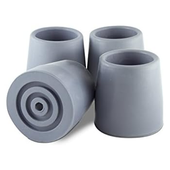 Essential Medical Supply Replacement Walker/Commode Tips, Gray, 1 1/8
