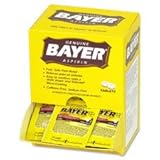 Genuine Bayer Aspirin Tablets, 50 Pouches, 2 Tablets/Pouch