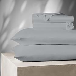 AIREOLUX Egyptian Cotton Queen Bed Sheets Set Light