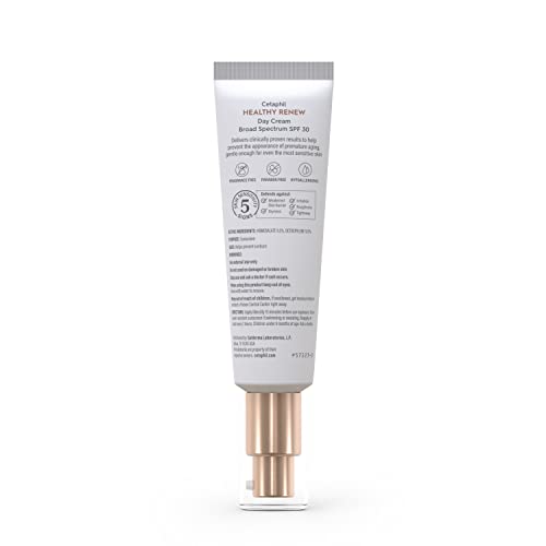 CETAPHIL HEALTHY RENEW MOISTURIZING DAY CREAM 1.7 OZ, DAILY MOISTURIZER WITH SPF 30, SKIN TIGHTENING ANTI WRINKLE CREAM FOR FACE WITH PEPTIDES, FRAGRANCE FREE, RETINOL ALTERNATIVE FOR SENSITIVE SKIN