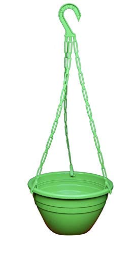 POT & PLANT SHOP 5 Piece Green Color Hanging Planting Plastic pots for Indoor and Outdoor Home Gardening Decoration