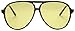 Sunglass Stop - Oversized Round 80's Vintage Blue Blocking Aviator Sunglasses (Black, Yellow)