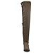 Ollio Women Shoe Adjustable Drawstring Span Faux Suede or Faux Leather Thigh-high Zip Up Long Boots