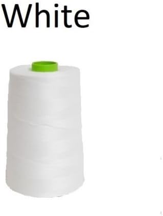9000m Overlocking Polyester Cotton Threads Reels Industrial Cones Sewing Machine (White)