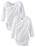 Petit Bateau Unisex-Baby Newborn Long Sleeve Crossover 2 Pack Bodysuits