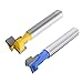 Bestgle 2Pcs T-Slot Cutter Router Bit Slotting Milling Woodworking Cutter for 3/8