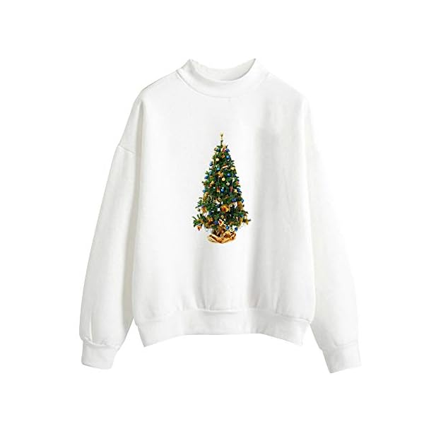 FANOUD Sweater 3D Printed Women Christmas Gold Deration and Christmas Blue Ball Print Pullover TopsSweater - Image 3
