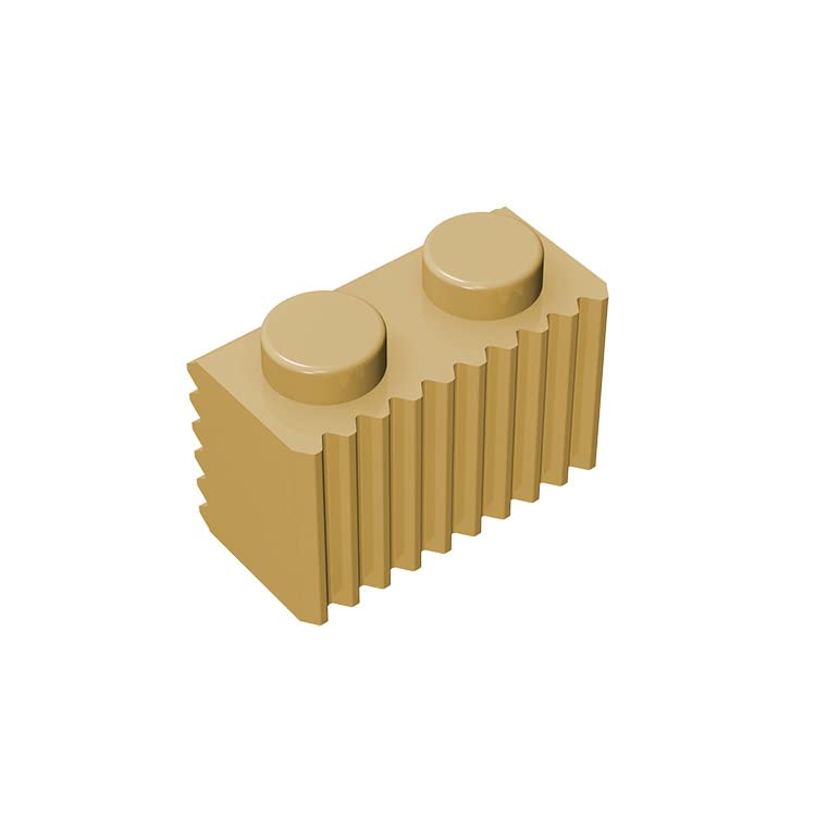 Classic Building Bulk Brick 1x2 with Grille 100 Pieces, Compatible with Lego Parts and Pieces 2877 (Colour: Tan)