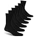 Diabetic Socks for Men Women, Facool Comfortable Cotton Loose Fit Circulatory Medical Socks for Diabetes, Circulation, Swollen Feet, Neuropathy, Edema, Pregancy, 6 Pairs Black L