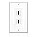 TNP HDMI Wall Plate (2 Port, White) HDMI Face Plate Socket Insert Jack Outlet Panel Mount Support 4K 60Hz HDR ARC Full HD 3D Ethernet High Speed Cable Extension Coupler f/Projector & Home Theater