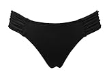 Cocoship Women's Goddess Low-rise Bikini Bottom Ruched Sides Bikini Swim Brief(FBA)