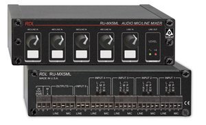 RDL RU-MX5ML 5 Channel Mic/Line Audio Mixer with Phantom Power