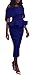 Ybenlow Women's Off Shoulder Peplum Bodycon Party Dress (X-Large, Blue)