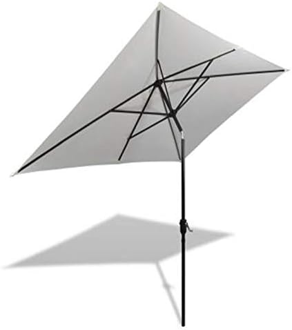 Patio Umbrella 78.7"x118.1"Patio Beach Umbrella Parasol Outdoor Market Umbrella Parasol 78.7"x118.1" Sand White Rectangular (White)