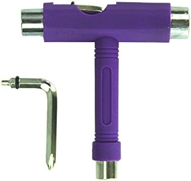 ZhongMing Metal All-In-One T Shape Skateboards Tools Skateboard Wrench,Purple