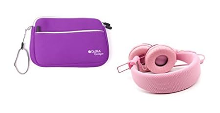 DURAGADGET Passend für Clementoni Clempad 6+ Plus (Android 5.0/69480) Lern-Tablet: rosa Kids-Kopfhörer mit gepolsterten Ohrmu