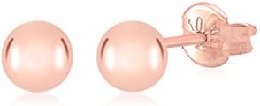 Gold High Polished Shiny Round Ball Post Stud Earrings