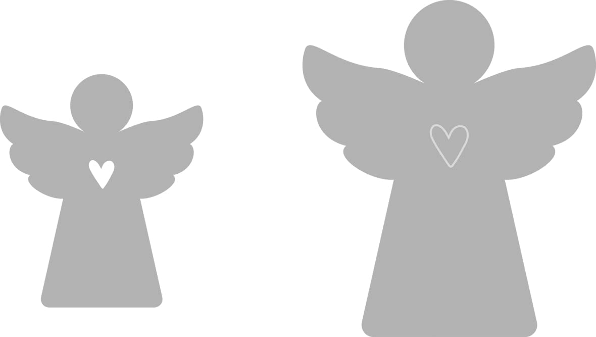 Rayher Set of Two Metal Cutting Dies with Angel Design, Craft Die for Card Making and Scrapbooking, 100% steel, 4.5-6.5cm x 4-5.7cm, 50261000
