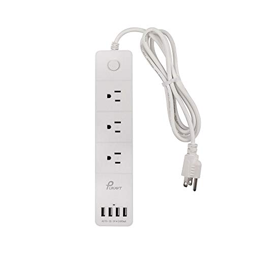 Power Strips Surge Protector 6Ft Electric Extension Cord Power sockets with 3-Outlet 4 USB Ports - Thumbnail 6