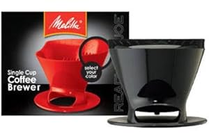 Melitta Filter Coffee Maker, Single Cup Pour-Over Brewer, Black, 1 Count (640007)