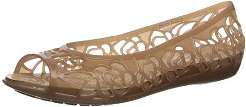 crocs isabella jelly flat bronze