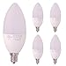 E12 Led Candle Bulb, Equivalent 30W 12V 24V E12 Base Led Candelabra Light Bulbs, 3W 3000K LED Bulb for Ceiling Fan Chandelier Light 5 Pack