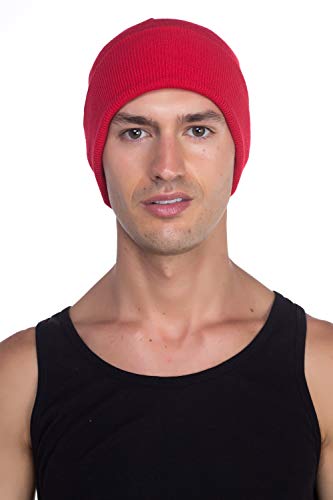 Unisex Cuffed Plain Skull Knit Hat Cap 
