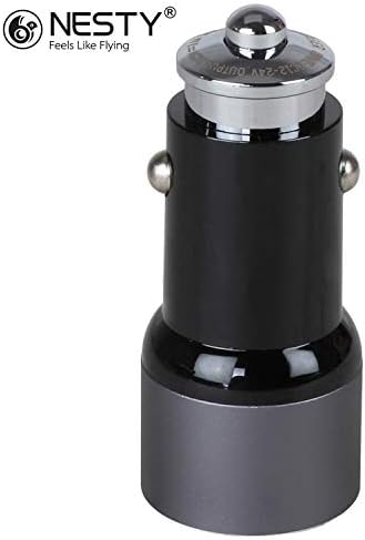 Nesty GRCC-501 Dual USB Car Charger with V8 Data Cable for Android (Silver-Black)