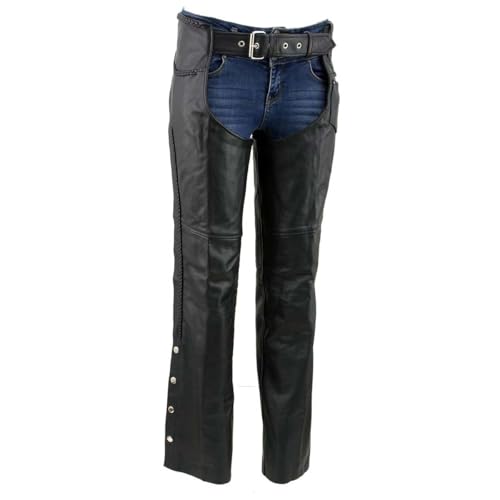 Milwaukee Leather LKM5725 Women's Braided Black Premium Leather Motorcycle Ride…