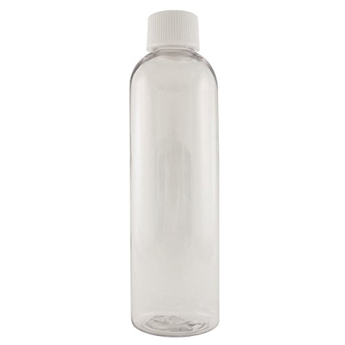 4 fl oz Clear Plastic Bottle with White Cap (24 Pack)