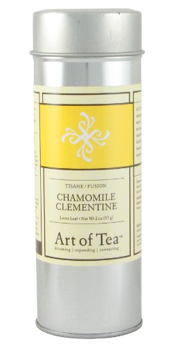 Art of Tea Organic Chamomile Clementine Loose Leaf Tisane Tea (Caffeine Free) - 2oz Tin