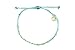 Pura Vida Gold Stitched Beaded Seafoam Anklet - Wax Coated String, Adjustable Band