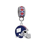 New York Giants Helmet Charm Fits Most bracelet Lines Including Pandora, Chamilia, Troll, Biagi, Zable, Kera, Personality, Reflections, Silverado and More