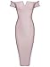 Alice & Elmer Women's Rayon Off Shoulder Knee Length Cocktail Bandage Strapless Midi Bodycon Party Dress