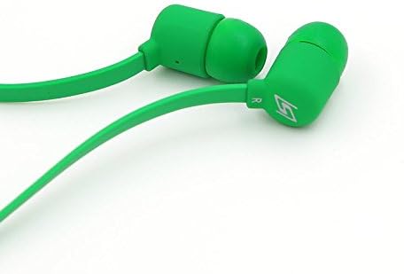 Honsenn In-Ear Earbuds with Mic, Tangle-Free Wired Earphones for iPhone, iPad, iPod, Samsung Galaxy, Android Smartphones, Tablets, Computers (Green)