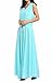 Afibi Women Double Sleeveless Ruched Waist Ladies Long Evening Dress (XX-Large, Mint Green)