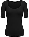 Fifth Parallel Threads FPT Women's Basic Scoop Neck Cuffed Half Sleeve Top (Updated Size)